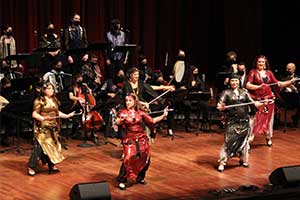 Arab Music Ensemble musicians and dancers