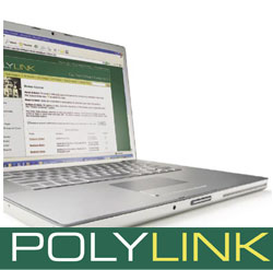 laptop displaying PolyLink Web page