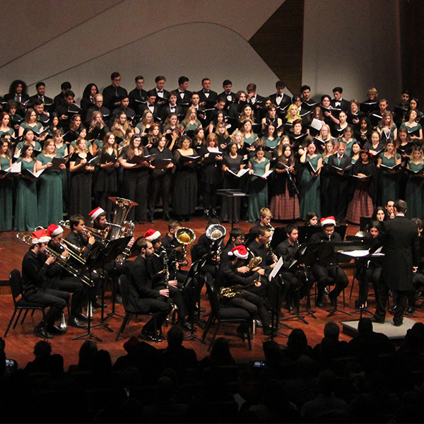 combined choirs and brass ensemble