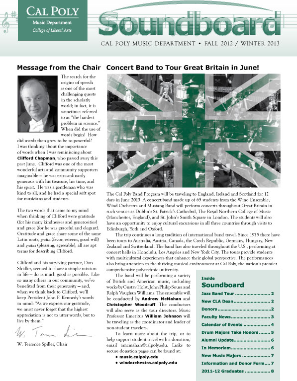 cover of 2012 fall newsletter