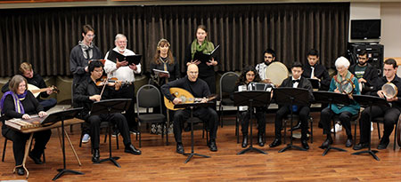 Arab Music Ensemble winter quarter rehearsal