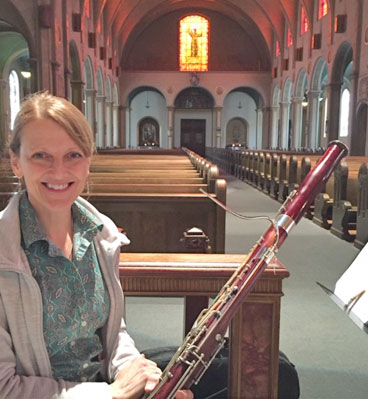 Lisa Nauful with her bassoon